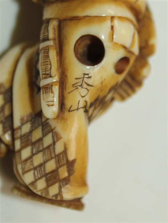 Four Japanese ivory netsuke, 19th century, 5.2cm